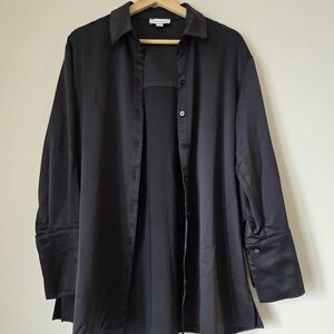 Topshop Black Casual Button Down Shirt